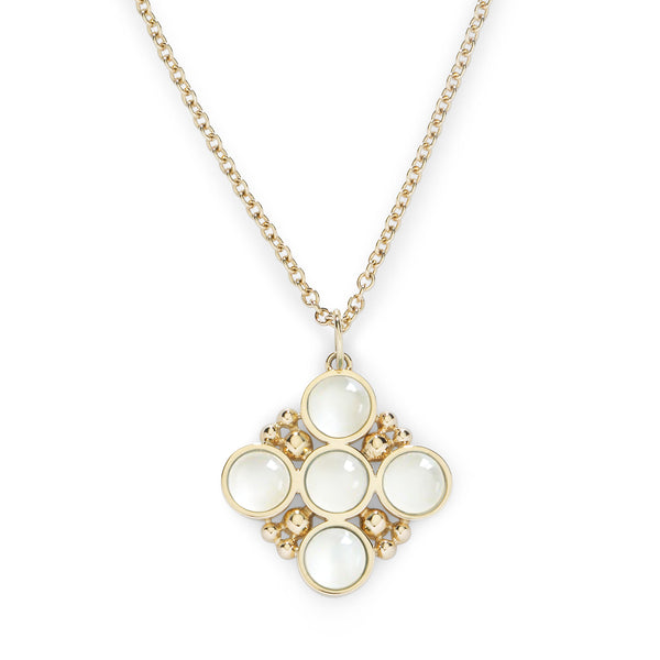 BUBBLES CLASSIC CHAIN NECKLACE with MOONSTONE - 18K YELLOW GOLD