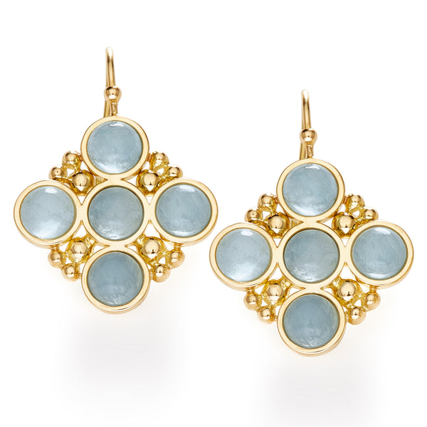 BUBBLES EARRINGS with AQUAMARINE - 18K YELLOW GOLD