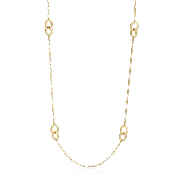 DUETTO HAMMERED 30" NECKLACE - 18K YELLOW GOLD