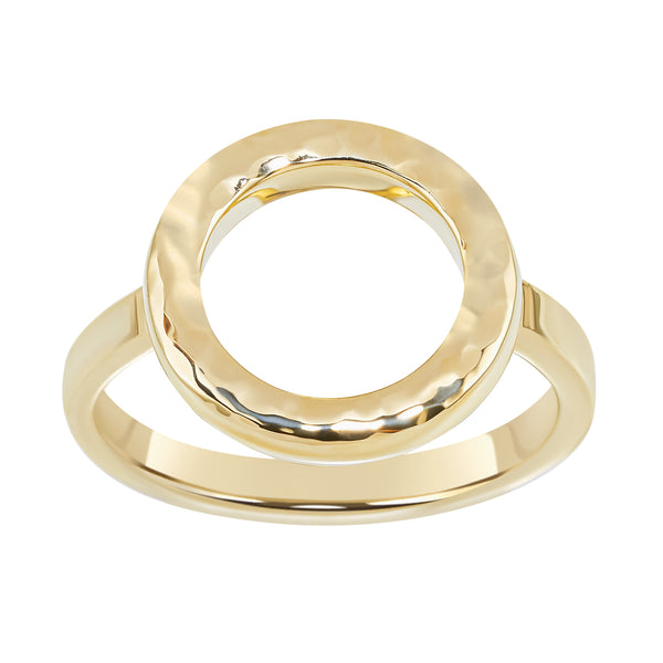 DUETTO HAMMERED RING - 18K YELLOW GOLD
