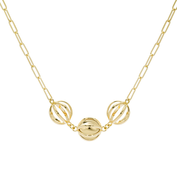 PRISMA GOLD 18" PAPERCLIP CHAIN NECKLACE - 18K YELLOW GOLD