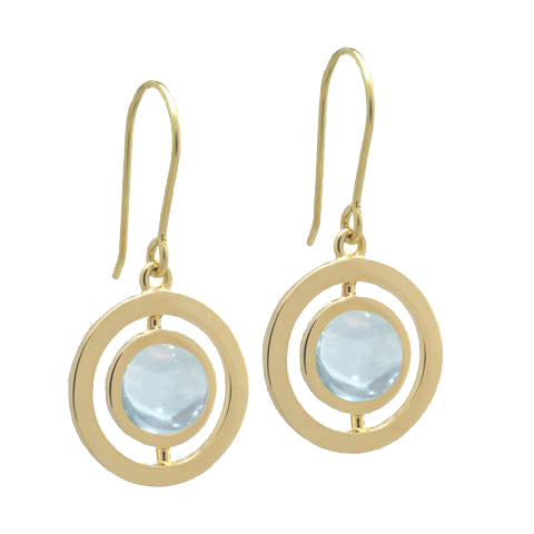 ANELLO EARRINGS with AQUAMARINE -18K YELLOW GOLD
