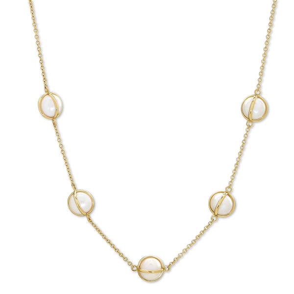 CELESTE PEARL 10MM 16-18" CLASSIC CHAIN NECKLACE - 18K YELLOW GOLD