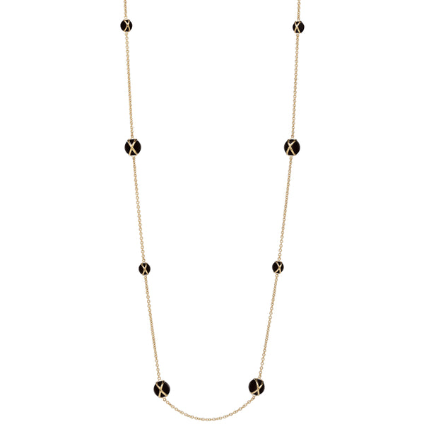 PRISMA BLACK AGATE 37" LUXE CHAIN NECKLACE - 18K YELLOW GOLD