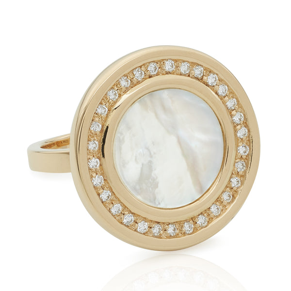 TOSCANO MOTHER OF PEARL & DIAMOND RING