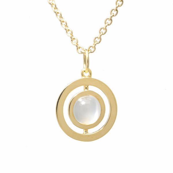 ANELLO CLASSIC CHAIN NECKLACE with MOONSTONE - 18K YELLOW GOLD